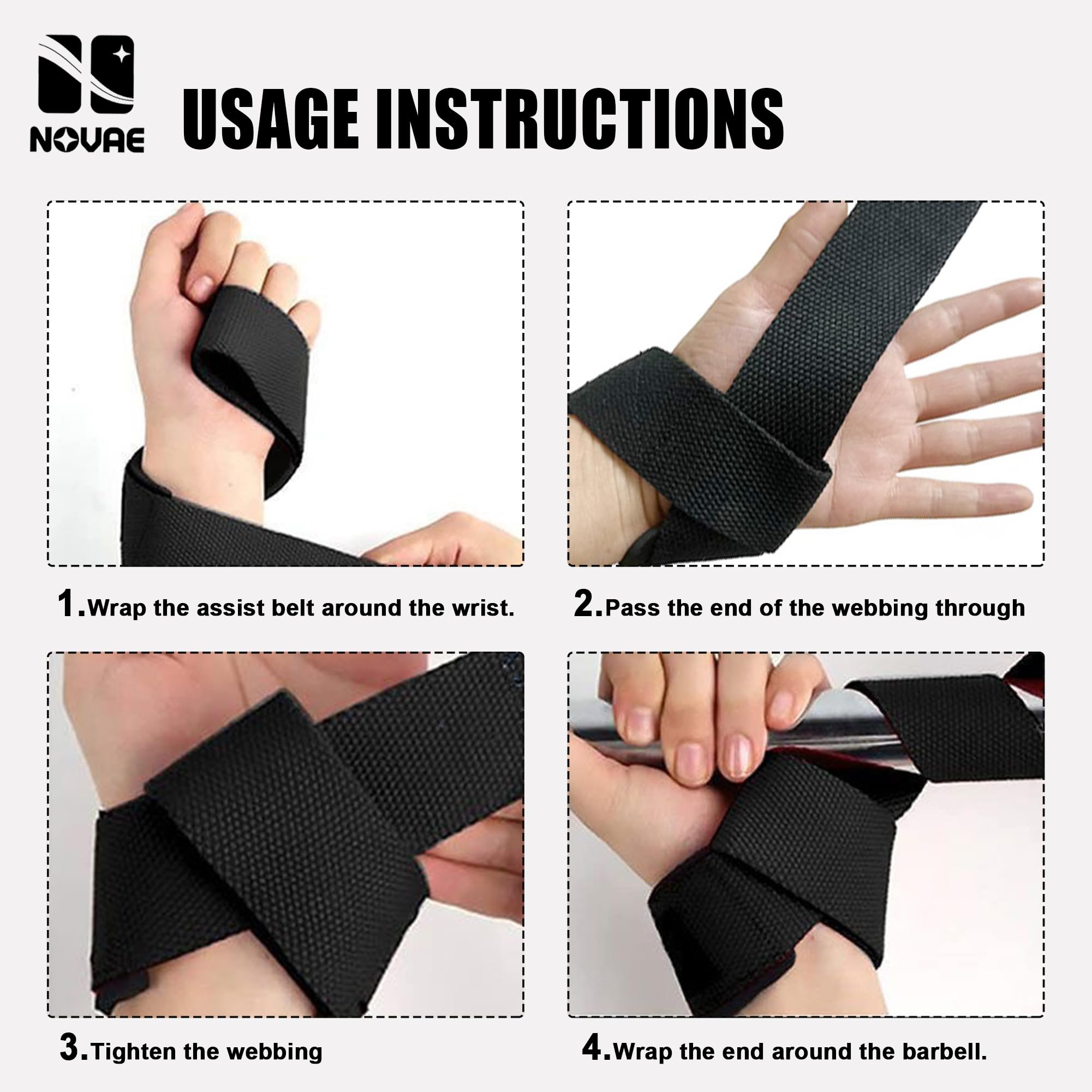 Padded Lifting Wrist Straps for Weightlifting & Strength Training | NOVAE
